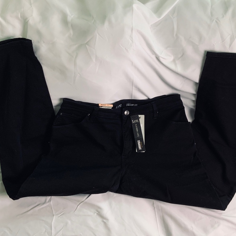 Black Straight Leg Classic Fit Jeans (14W)